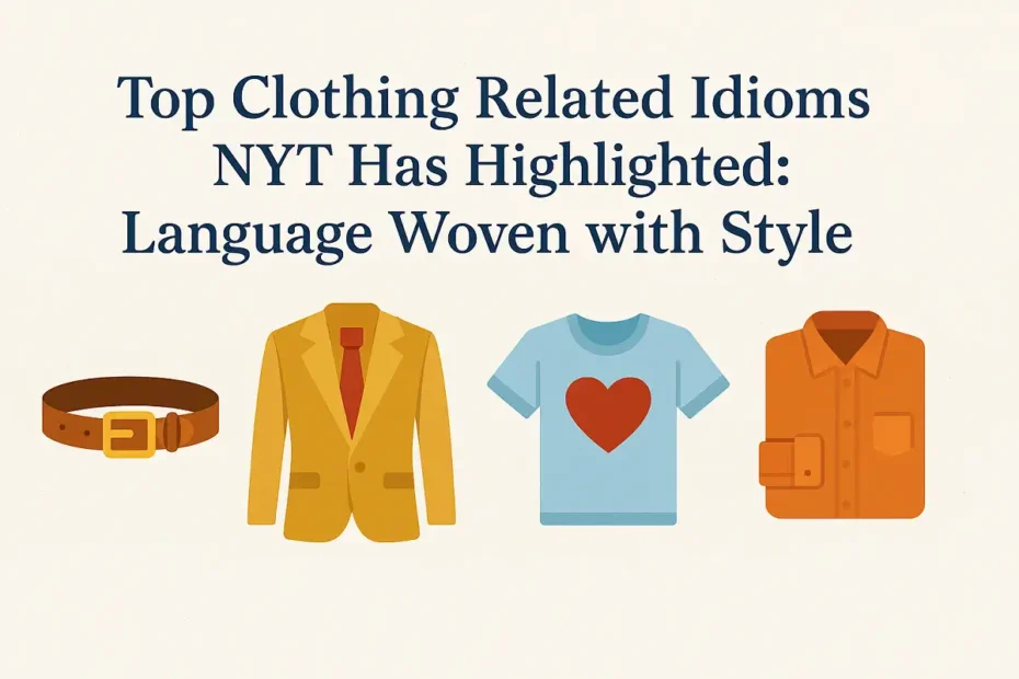 clothing related idiom NYT – illustrated fashion idioms like belt, jacket, heart shirt, and rolled-up sleeve shirt
