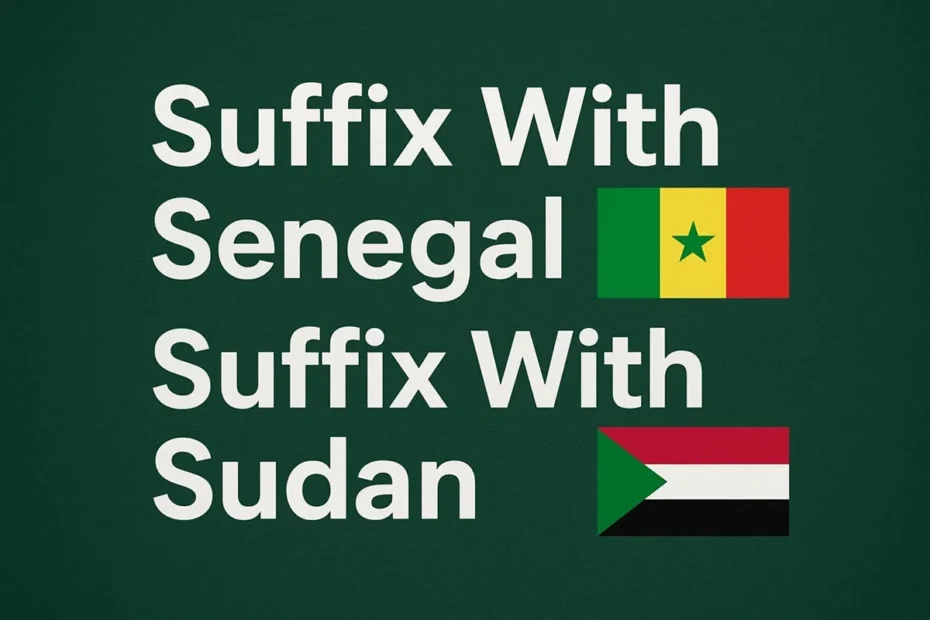Suffix With Senegal or Sudan