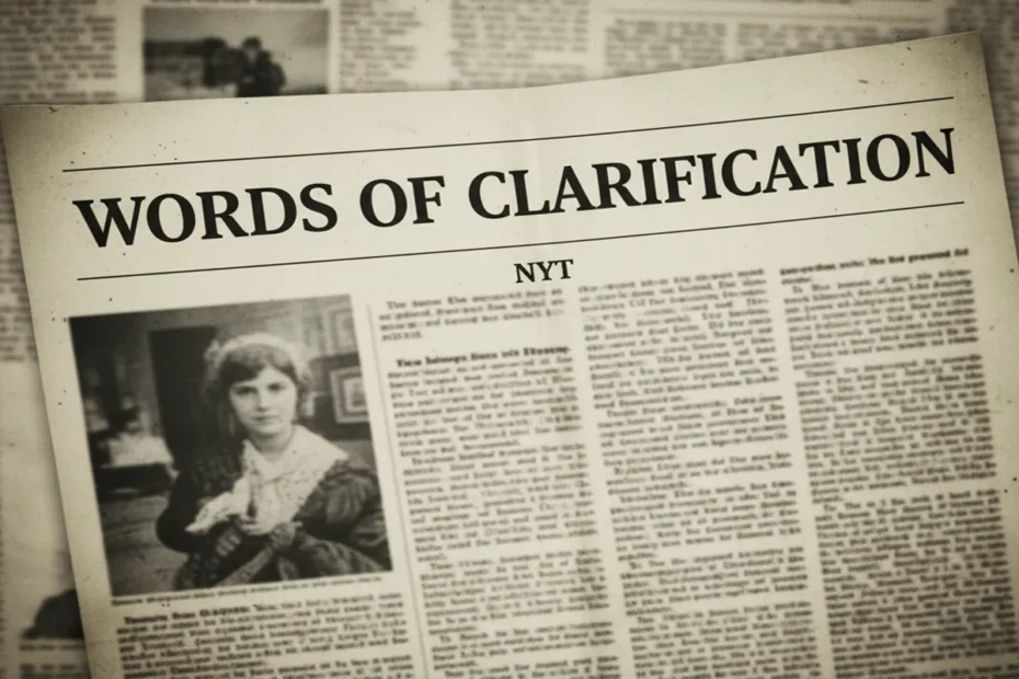 Words of Clarification NYT